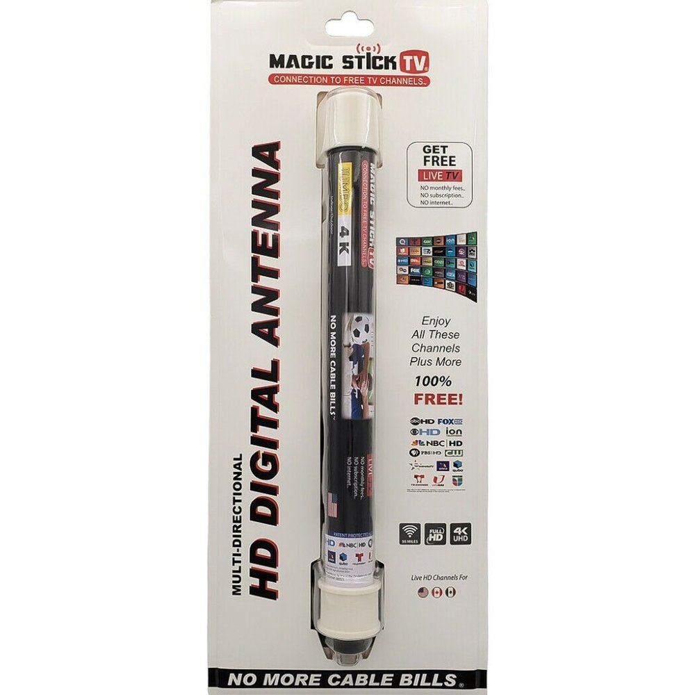 Magic Stick MAX Jumbo 4K Antenna HDTV FREE Digital Channels Plus Free 20ft Cable